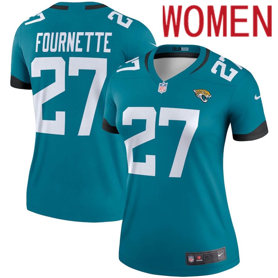 Women Jacksonville Jaguars #27 Leonard Fournette Nike Green Legend Color Rush Player NFL Jersey->women nfl jersey->Women Jersey
